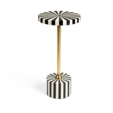 Strike Lucky Bijzettafel | Bold Monkey Zwart-Wit Gestreepte Design Tafel