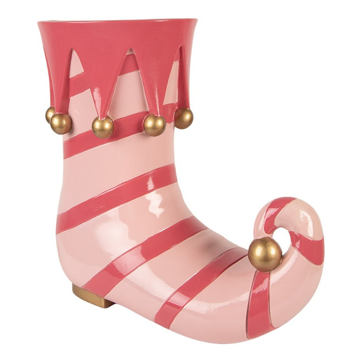 Kerst Bloempot Laars 35x17x32 cm Roze Kunststof