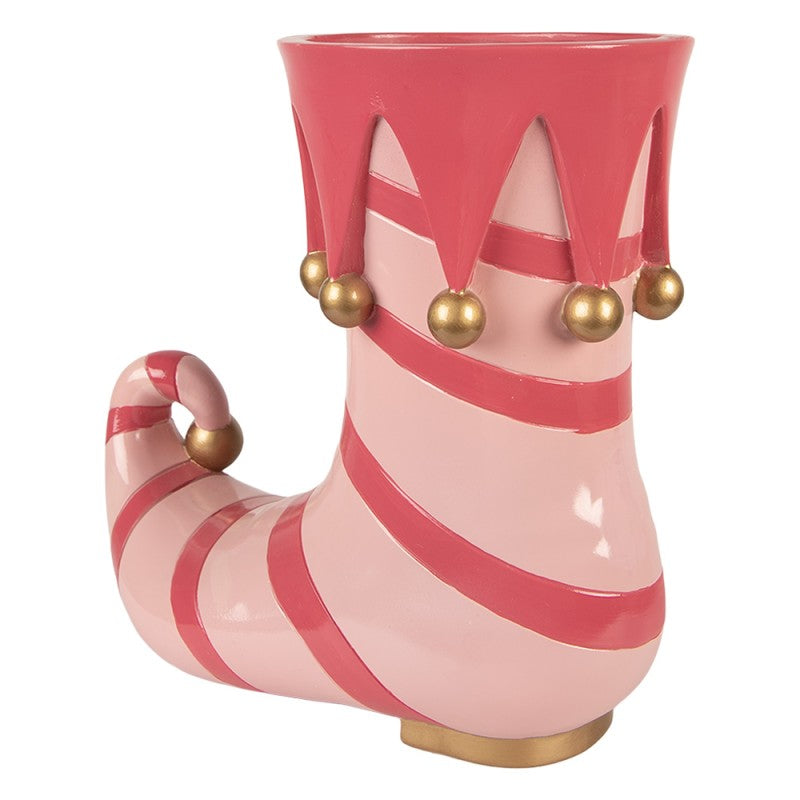Kerst Bloempot Laars 35x17x32 cm Roze Kunststof
