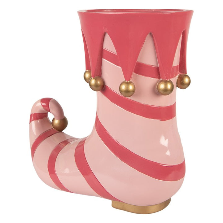 Kerst Bloempot Laars 35x17x32 cm Roze Kunststof