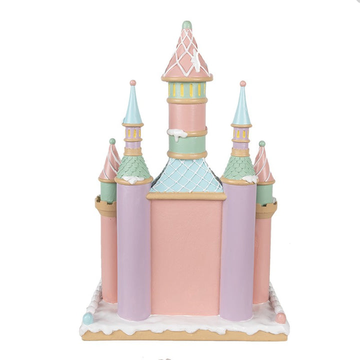 Clayre & Eef Gingerbread house 27x18x42 cm Roze Polyresin