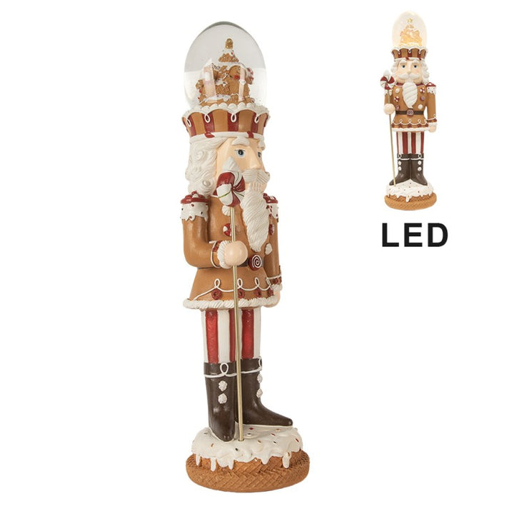 Clayre & Eef Notenkraker met LED & Muziek — 14×13×48 cm — Bruin