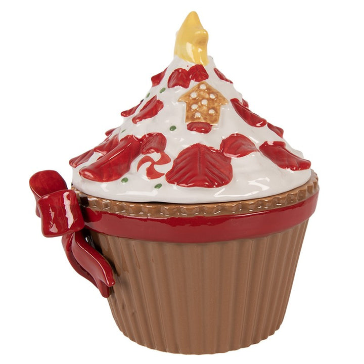 Clayre & Eef Voorraadpot Deksel 18x16x20 cm Bruin Keramiek