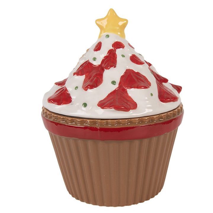 Clayre & Eef Voorraadpot Deksel 18x16x20 cm Bruin Keramiek