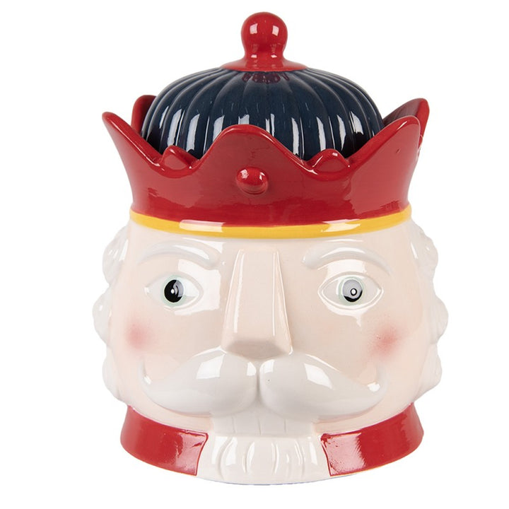 Clayre & Eef Voorraadpot Notenkraker Ø 16x19 cm Rood Keramiek