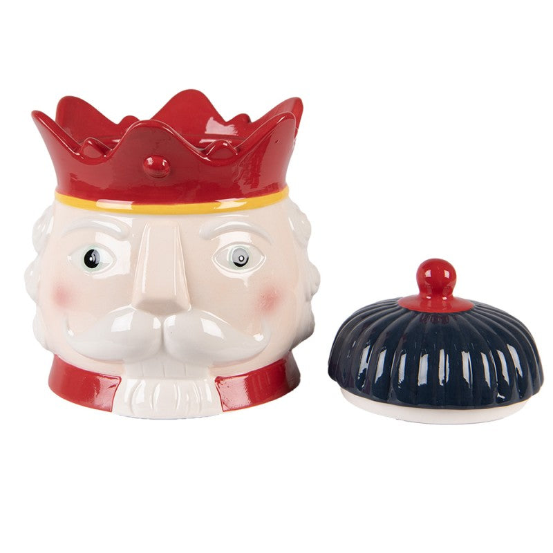 Clayre & Eef Voorraadpot Notenkraker Ø 16x19 cm Rood Keramiek