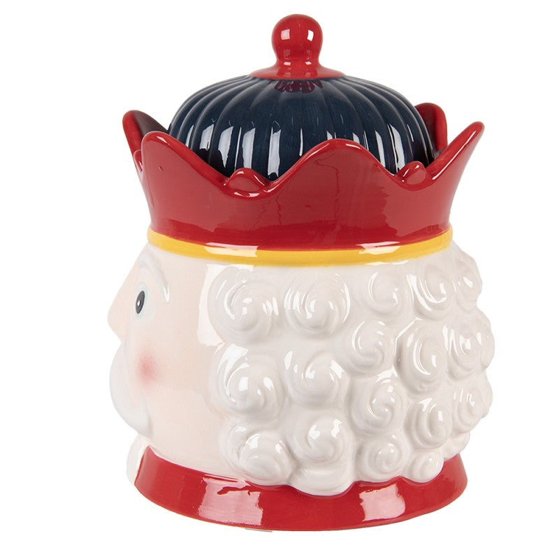 Clayre & Eef Voorraadpot Notenkraker Ø 16x19 cm Rood Keramiek