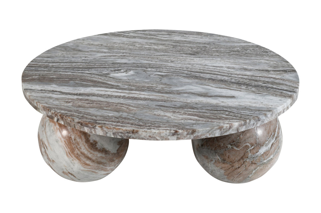 Diro Beige Marble 3 ball coffeetable round PTMD