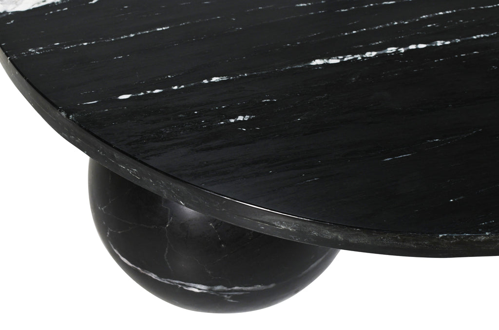 Diro Black Marble 3 ball coffeetable round PTMD