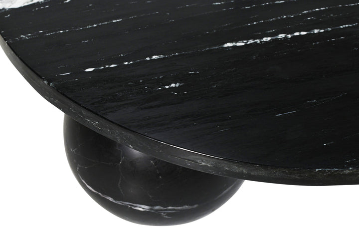 Diro Black Marble 3 ball coffeetable round PTMD