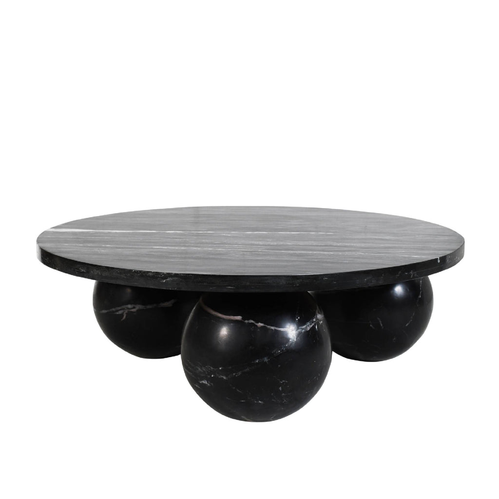 Diro Black Marble 3 ball coffeetable round PTMD