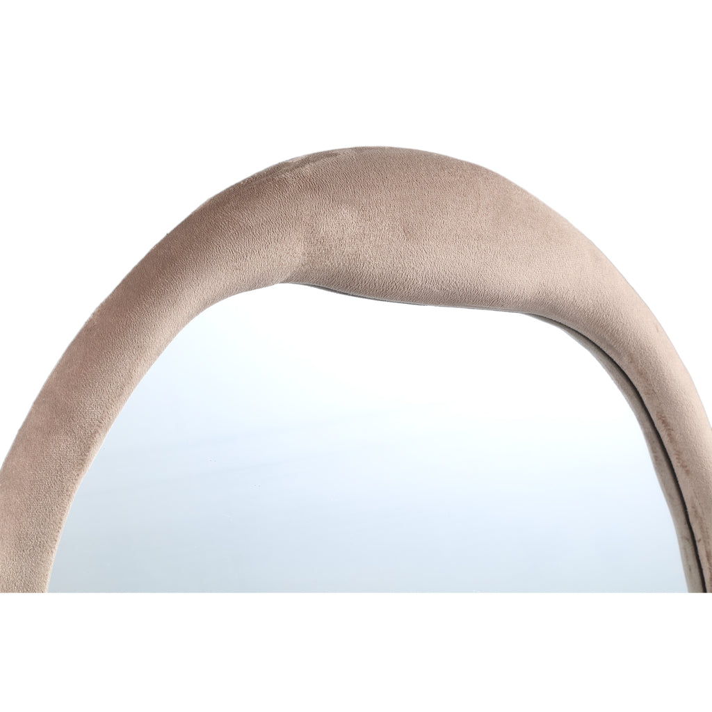 Don Beige velvet mirror organic round 70x4x70cm PTMD