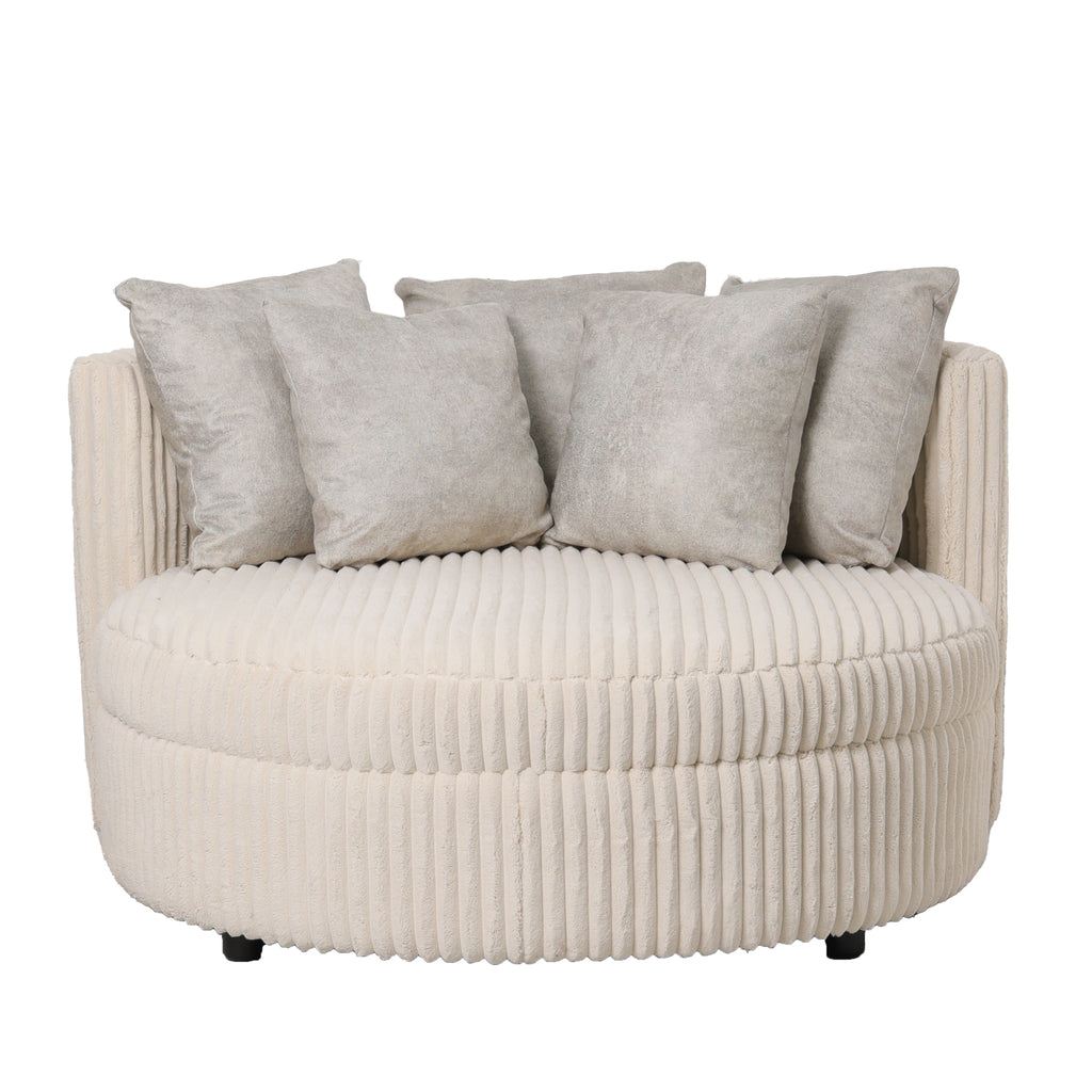 Fayen Fauteuil - Ø121x68cm - Cream - Taupe PTMD