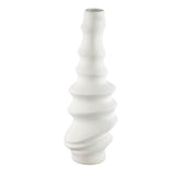 Georgy White ceramic pot round spiral L PTMD