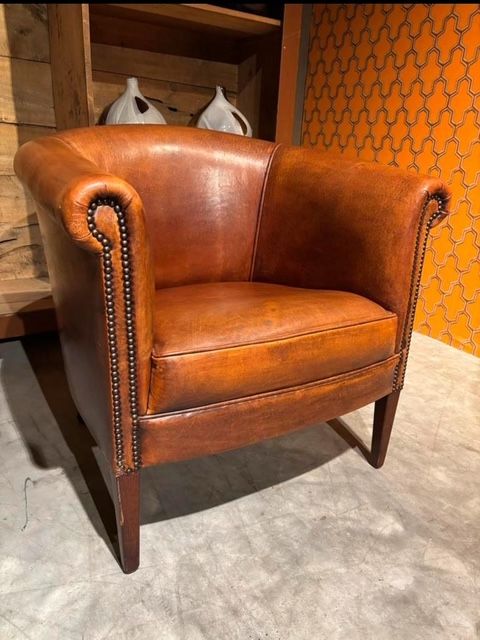 Schapenleren Clubfauteuil Merk Bendic Izgs