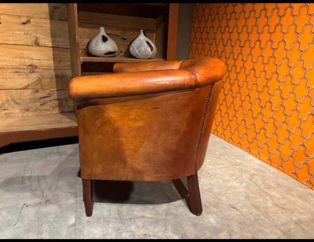 Schapenleren Clubfauteuil Merk Bendic Izgs