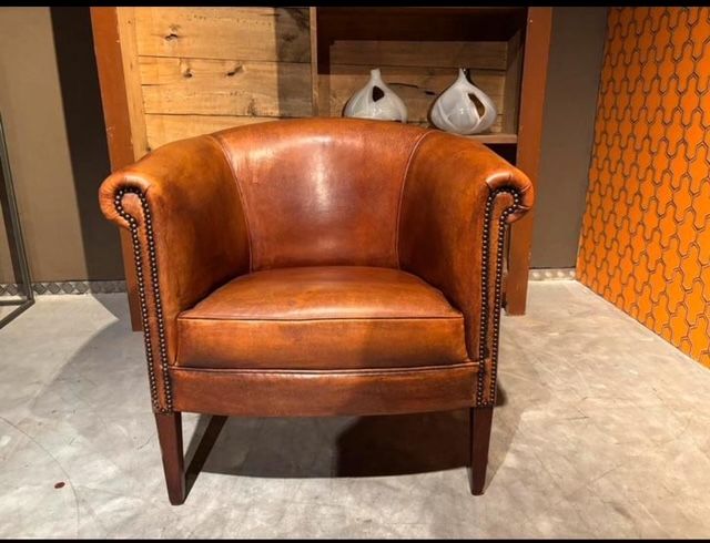 Schapenleren Clubfauteuil Merk Bendic Izgs