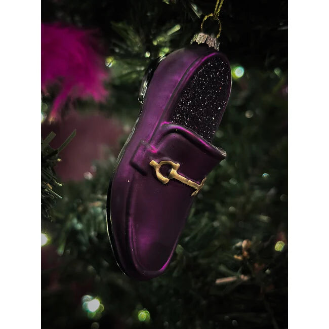 Loafer Glass Purple Ornament
