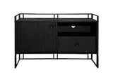 Dressoir Zwart Hout 92 cm op Stalen Frame