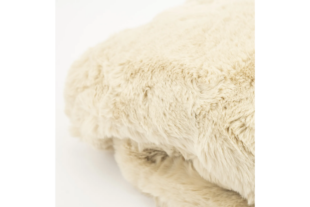 By-Boo bont Plaid Beige – Zachte fluffy deken