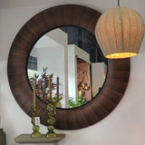 Gezzy Ronde Houten Wandspiegel Naturel Curl Frame 110cm – PTMD