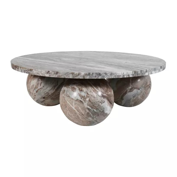 Diro Beige Marble 3 ball coffeetable round PTMD