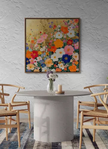 Flower art geweven Decopanel - Schilderij