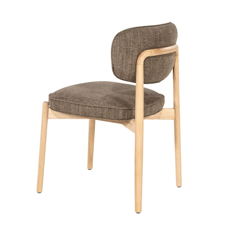 Stoel Rune naturel – stof & eikenhout bruin Serene
