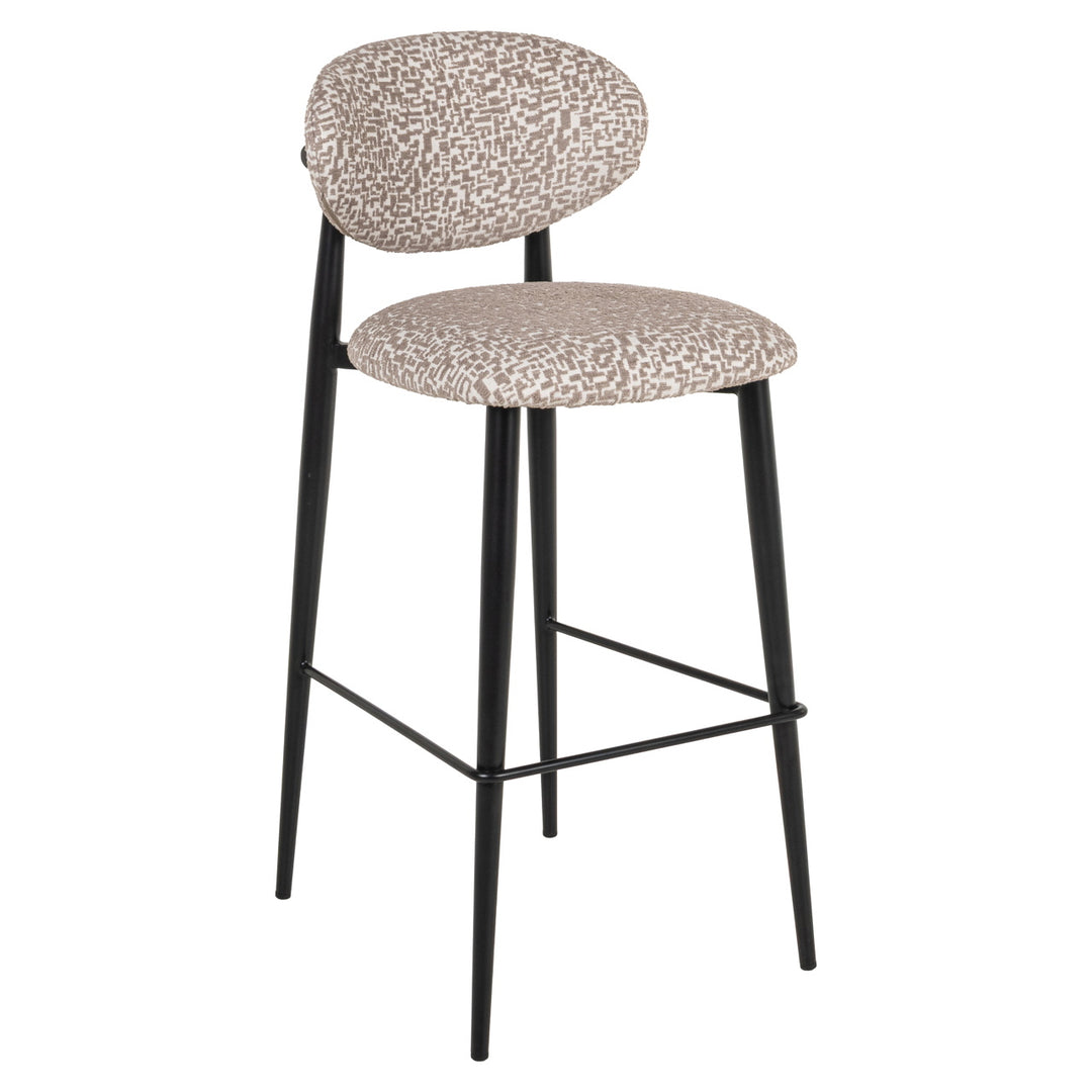 Richmond Barkruk Dantes naturel geo brandvertragend met zwart frame