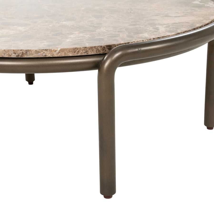 Salontafel Silke large – ijzer & Emperador marmer