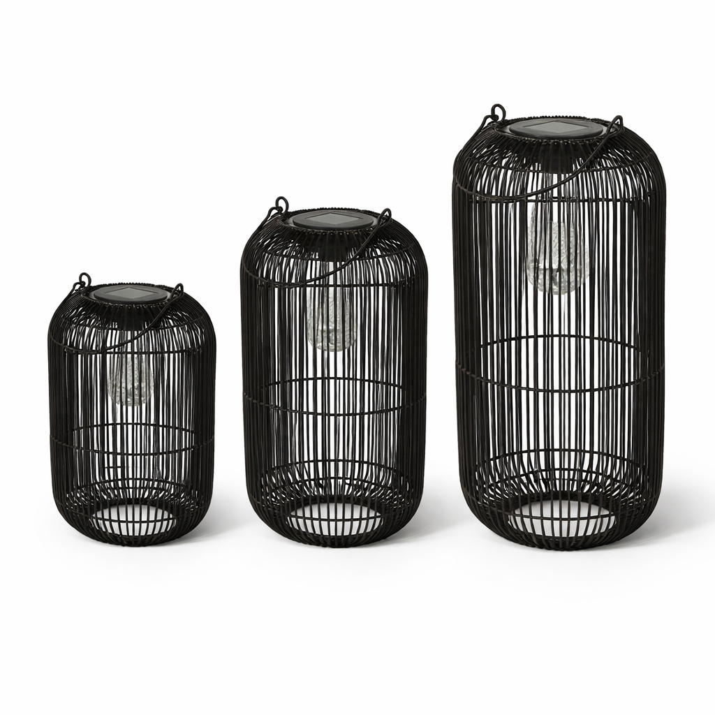 Solar Tuinlantaarn – Zwarte Solar Lamp voor Tuin & Balkon