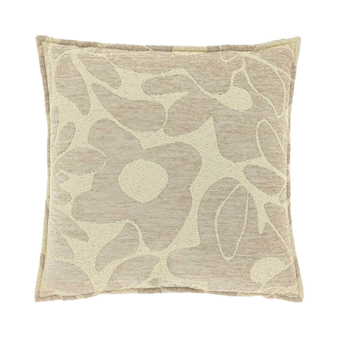 Sierkussen Bloemenprint Grijs Creme