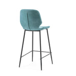 Barkruk Seashell Hoog | Blauw PU Leer