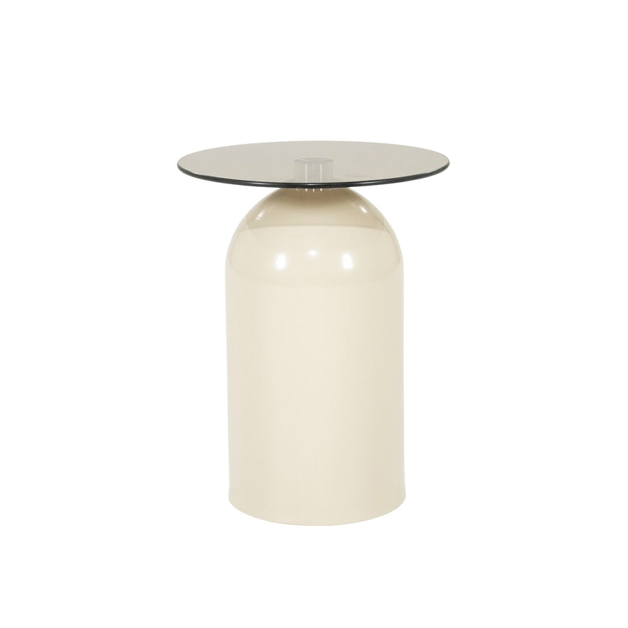 Bijzettafel Irona beige met smoked glas