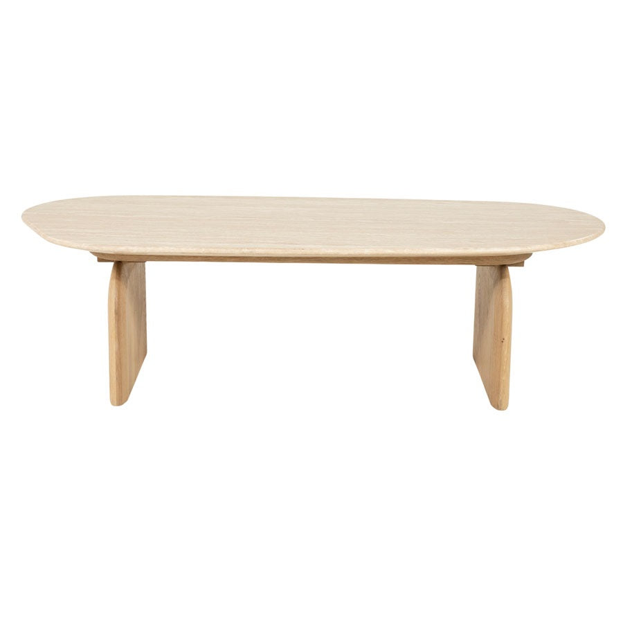 Bijzettafel Lova – eikenhout & travertin