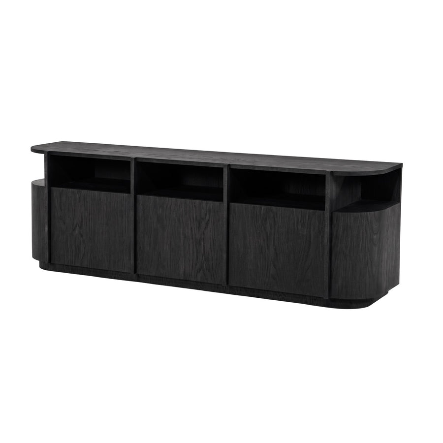 TV-meubel Oslo 182 cm – eiken & eikenfineer zwart
