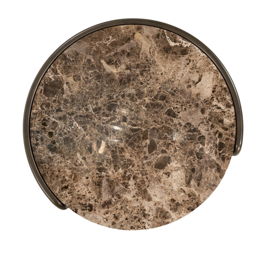 Salontafel Silke small – ijzer & Emperador marmer