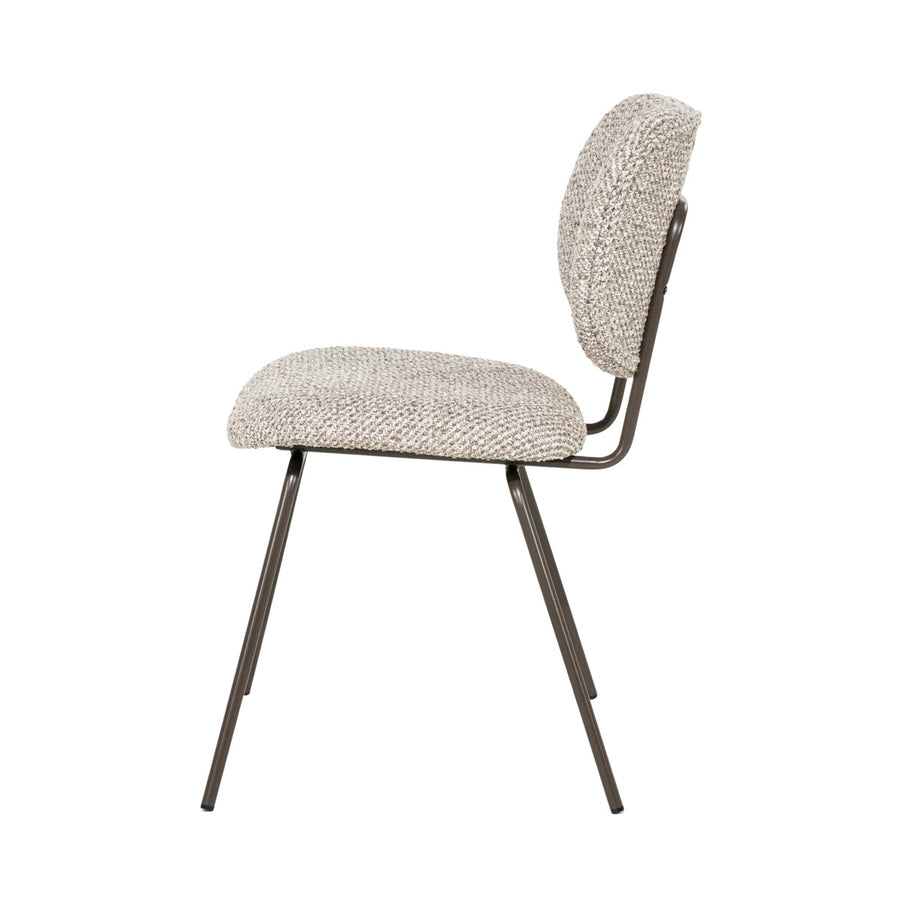 Stoel Tibbe – stof & metaal taupe Sava