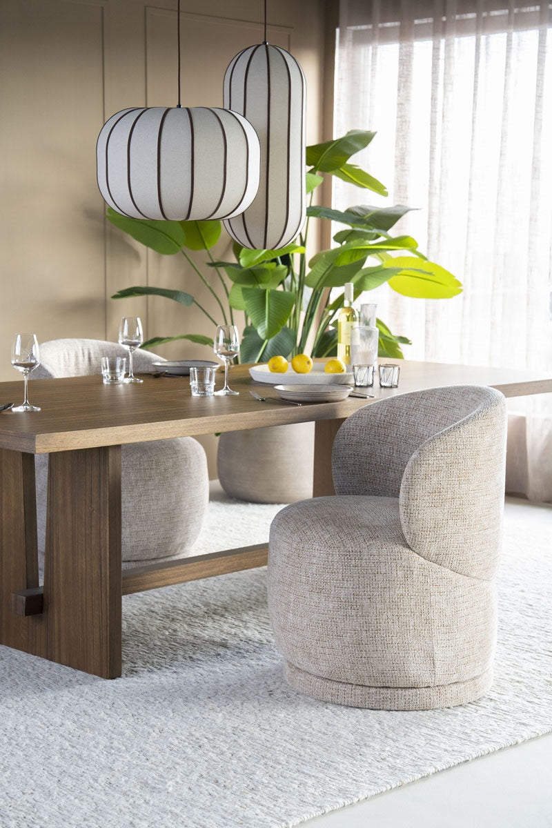 Stoel Sulo – stof, foam & metaal taupe Kiva