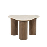 Bijzettafel Kengi – mangohout & Botochino marmer