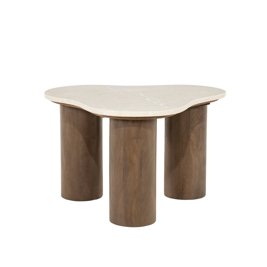 Bijzettafel Kengi – mangohout & Botochino marmer