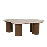 Salontafel Kengi – mangohout & Botochino marmer