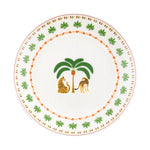 Complete servies set – dinerbord, ontbijtbord, & kom met palm  design