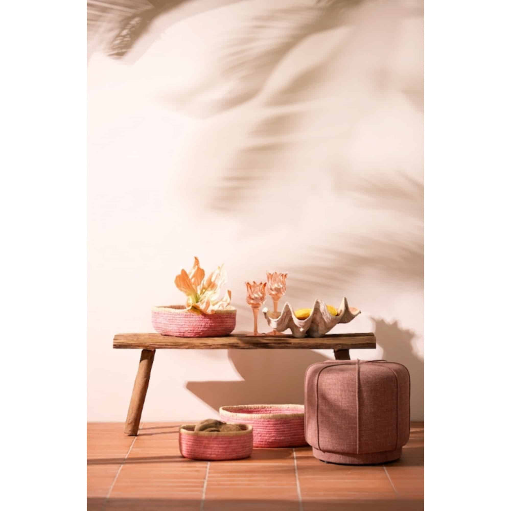 Roze poef Belisso in interieur