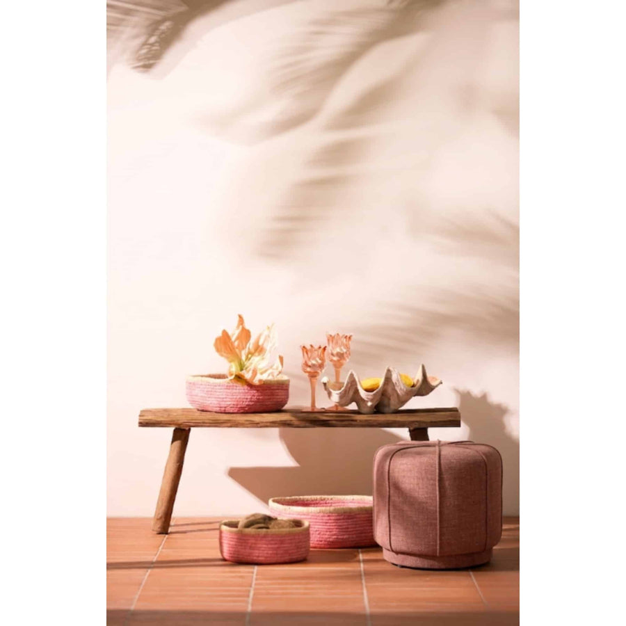 Roze poef Belisso in interieur