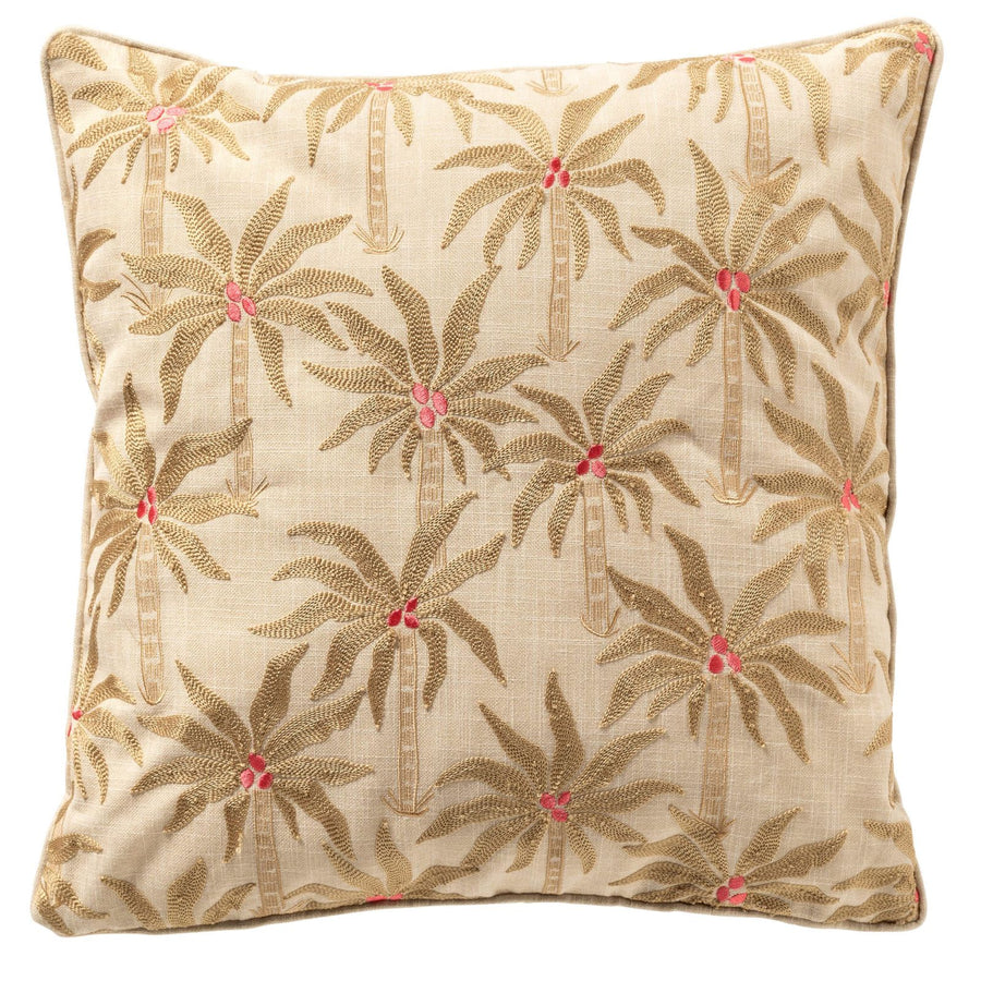 Lente Sierkussen 45x45 – Bruin Beige met Palmbomen