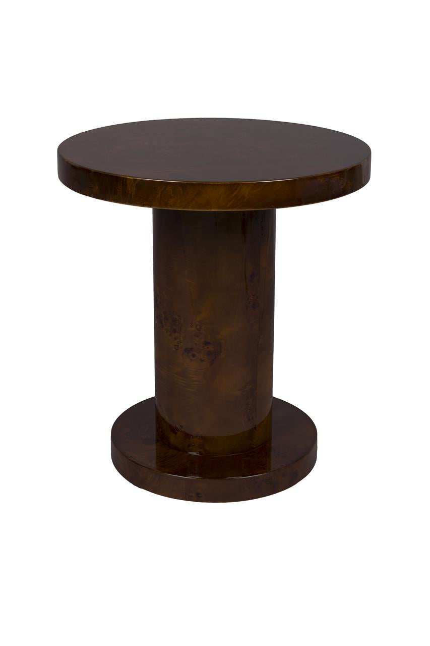 Bijzettafel Wortelhout Hoogglans – Dutchbone Quinn, 2 kleuren