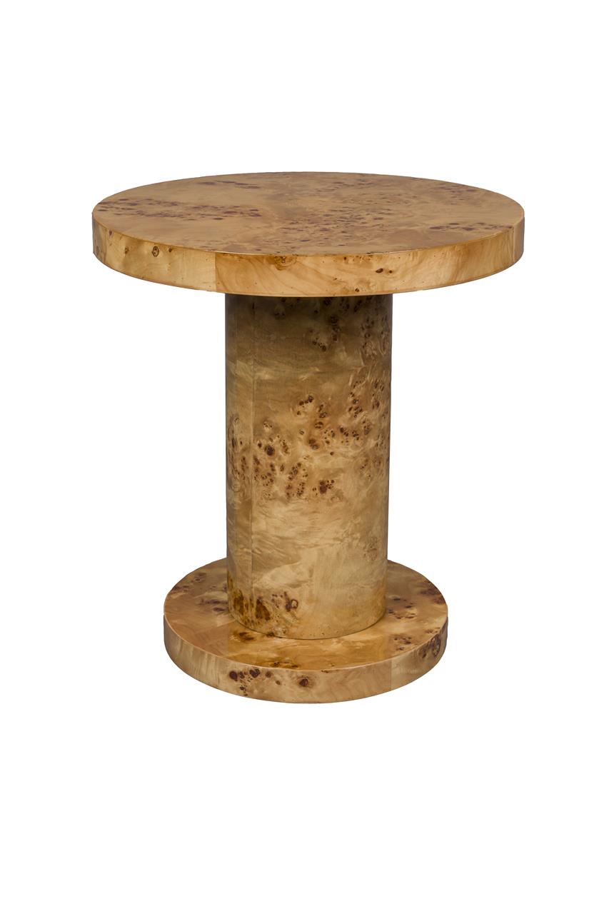 Bijzettafel Wortelhout Hoogglans – Dutchbone Quinn, 2 kleuren