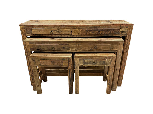 Set van 4 houten wandtafels