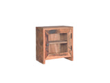 Vitrinekastje Naturel 34 x 36 cm – Hout met Glazen Deur